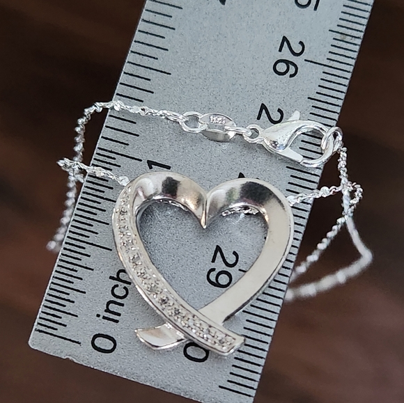 ROSS-SIMONS Sterling Silver 925 Heart DESIGNER SIGNED Pendant Singapore Chain 💎 - Picture 13 of 16